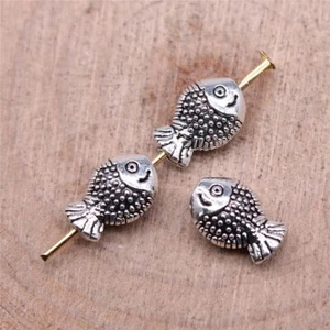 200 Pcs Tibetan Silver Fish Spacer Beads 12x7MM Diy Jewelry Making C15147 - Picture 1 of 3