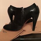 Alaia Black Satin & Crocodile Ankle Heels Booties Boots Size 38 Retail Over $3K!