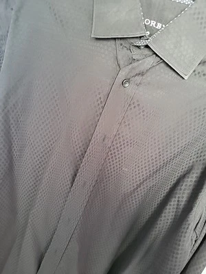 Tailorbyrd темно черный на черный геометрический платье рубашка Flip манжеты размер большой - Изображение 1 из 4