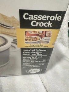 Crock Pot Casserole Slow Cooker 2.5 Quart with Oval Stoneware - Picture 1 of 5