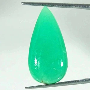 16,00 kt Natürlicher Chrysopras Birne Cabochon Lose Edelstein 14 x 27 x 5 mm - Bild 1 von 5