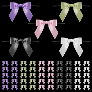 50 Satin Schleifen 15x9 cm bunt Hochzeit Valentinstag Karten Deko - Bild 1 von 9