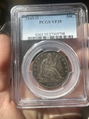 1849-O Seated Liberty Half Dollar PCGS VF35 | Tough Early New Orleans Issue  - Image 1 of 2