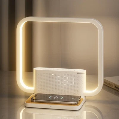 Bedside Lamps,Sunrise Dual Alarm Clock for Heavy Sleepers,Table Lamp Ivory - Image 1 of 4