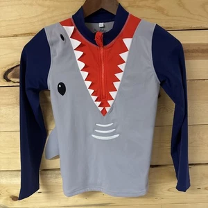 mini boden boys shark rash guard shirt 9-10y swim Upf 40 Nice - Picture 1 of 3