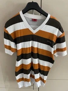 Levi S T-Shirt Schwarz Größe XXL Gestreift Braun/ Weiß/Organe Baumwolle - Bild 1 von 3