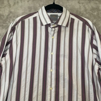 Camisa Thomas Dean Para Hombres Manga Larga Rayas Camisa Abotonada A Cuadros Puño Abatible Foto 1 de 4