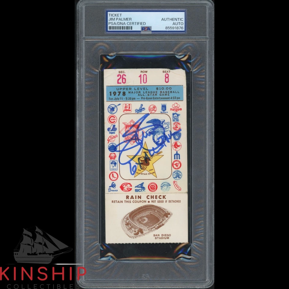 Jim Palmer signed 1978 All Star Game Ticket PSA DNA Slab HOF Baseball Auto C5252 - Image 1 of 1