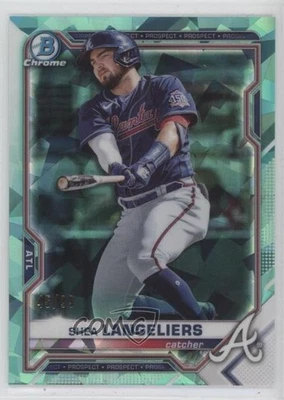 2021 Bowman Chrome Sapphire Edition Prospects Aqua Refractor /99 Shea Langeliers - Image 1 of 2