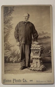 Antique Cabinet Card Photograph Older Gentleman Victorian Williamston, Michigan - Picture 1 of 5