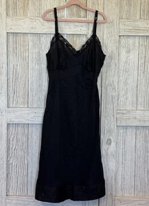 Vestido negro de colección ILGWU Wonder Val lencería sin tirantes completos talla 36 - Imagen 1 de 9