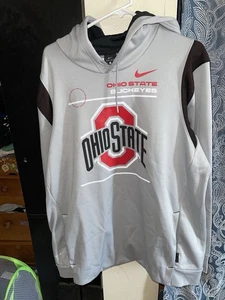 Ohio State Buckeyes Hoodie Mens Size XL Gray Nike Dri-Fit Sweatshirt On Field - Picture 1 of 9