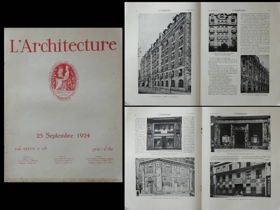 L'ARCHITECTURE n°18 1924 FACADES ET BOUTIQUES PARIS, GRAND PRIX DE ROME - Photo 1/1