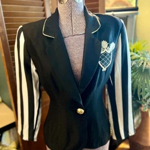 Vintage Nina K Blazer Womens Petite Black Jacket - Picture 1 of 7