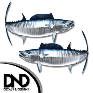 Wahoo - Fisch Aufkleber Angeln Tackle Box Stoßstange Aufkleber ""3 Zoll SET"" F-1010 D& - Bild 1 von 1
