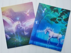 Unicorn Pegasus Folder ~ Beautiful Fantasy Folder Durable Forest Sky ~ 1 or Set - Picture 1 of 21