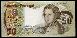 PORTUGAL 50 ESCUDOS 1/2/ 1980 INFANTA D. MARIA UNC P174 #N228# - Picture 1 of 2