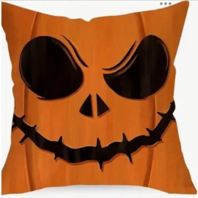 Funda de almohada Jack O Lantern calabaza divertida Halloween otoño decoración del hogar de vacaciones Foto 1 de 3