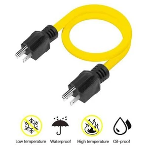 3 Prong Male to Male Extension Cord, Generator Adapter 9CM8 йк .л K2Z8 W3Z1 - Afbeelding 1 van 10