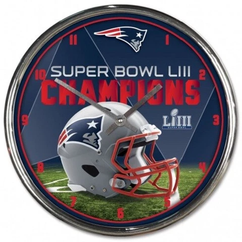 New England Patriots Super Bowl LIII CHAMPIONS 12" Diameter Wall Clock Cover
