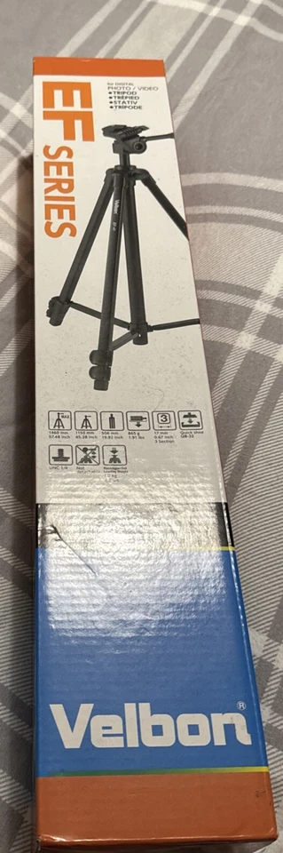 Velbon EF-41 tripod, 3D head and QB-32 quick connector. Height 51cm - 146 cm - Image 1 of 1