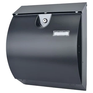 Edelstahl Briefkasten mit Zeitungsfach, Namensschild und Montagematerial   - Bild 1 von 2