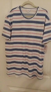 NWT LULAROE Striped C/Blend S/S Top Women 2XL - Picture 1 of 4