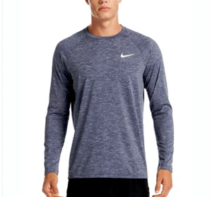 Nike Swim Hydroguard Long Sleeve T-Shirt Dri Fit Mens S M L UPF40 Blue Gray  - Picture 1 of 11