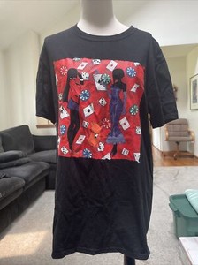 Kakegurui Black Short Sleeve Cards Poker Gambling T Shirt Size Large