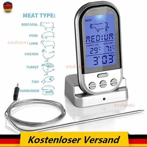 Digital Funk Grillthermometer Bratenthermometer Fleischthermometer BBQ Wireless - Bild 1 von 13