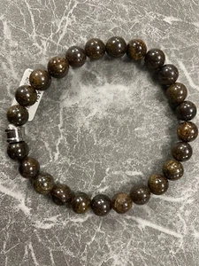 Gemini Bracelets Natural Stone Alpha Brown Size M - Picture 1 of 2