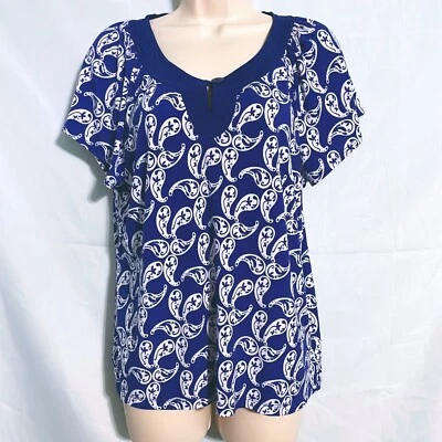 Lindo Top Hampshire Studio Azul Paisley Talla L Foto 1 de 3