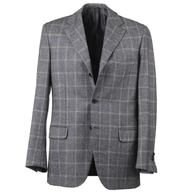 Traje de lana Brioni moderno gris en capas Glen Check suave de franela cepillada 40R Foto 1 de 4