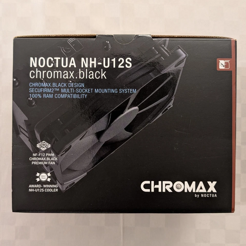 Noctua NH-U12S chromax.black dissipatore CPU 115X 1200 1700 1851 2066 AM4 AM5 - Immagine 1 di 4