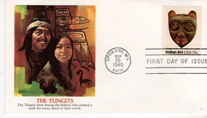 USPS Fleetwood FDC #1836 1980 15c Pacific Northwest Indian Masks Tlingit ST3023 - Picture 1 of 2