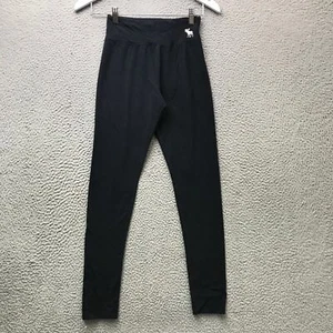 Abercrombie Kids Leggings Girls Size Youth 15/16 High Waisted Logo Black White - Picture 1 of 5