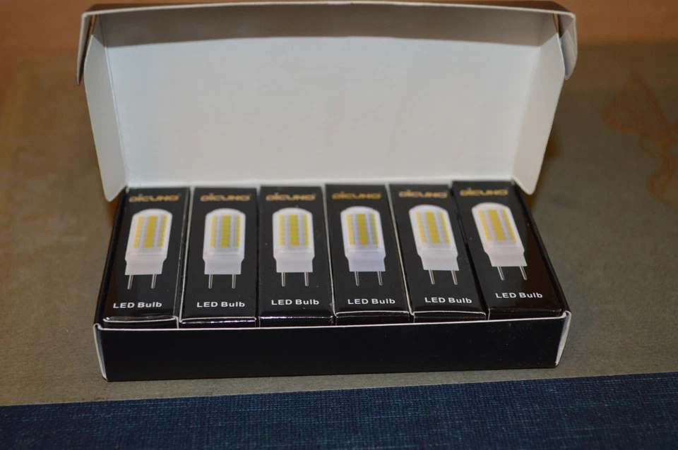 NEW DiCUNO G8 LED Bulb, 4W Warm White 3000k, Pack 6 - Image 1 of 3