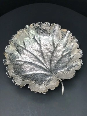 Buccellati Italian Large Sterling Silver Leaf Bowl 8” 327g - Image 1 of 4