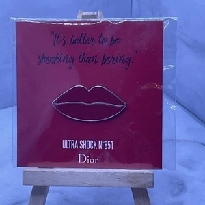 Christian Dior • Red Enamel Pin Brooch • Lips • New on card In Cellophane. - Picture 1 of 13
