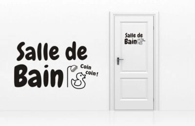  1 Sticker Porte de Salle De Bain - 10 couleurs au choix - Photo 1/2