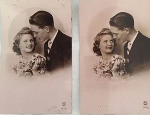 * 2 cartes postales dite bromure " COUPLE" - Picture 1 of 1