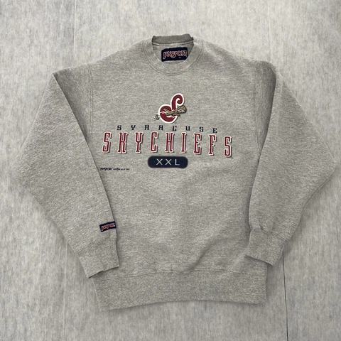 VINTAGE Syracuse Chiefs Sweater Adult Small Gray MLB JanSport 1997 Mens S 90s Cover