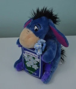 Disney Store Eeyore Plush Stuffed Animal Forget Me Not Flower Mom's Day 8" Tall - Picture 1 of 10