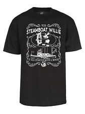 Mens Steamboat Willie T-Shirt - Classic Vintage Label 1928 Cartoon Shirt