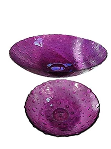 Vidrios Reciclados San Miguel Spain Recycled Glass Purple Amethyst Hobnail BOWLS - Picture 1 of 13
