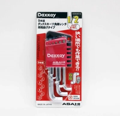 ASAHI Tools Short Daxkey Hex Wrench Set 9pcs DZS0910 MADE IN JAPAN New - Image 1 of 4