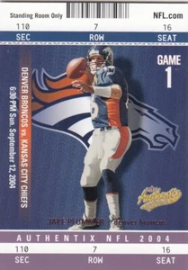 2004 Fleer Authentix Jake Plummer Purple #98 3/10 Broncos ZI - Picture 1 of 2