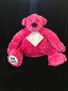 NWT AMY COE North American Bear Co Born Lucky LITTLE GIGI 9" HOT PINK Plush Bear - Picture 1 of 2