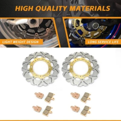 para Yamaha 2 rotores de freno delanteros pastillas de discos YZF-R1 YZFR1 1000 2007-2014 2013 2012 Foto 1 de 4