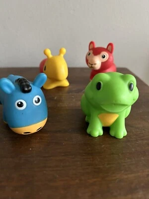 Munchkin 婴儿洗澡玩具青蛙蜗牛 2010 塑料喷射蓝色马红色 Llama — 第 1/4 张图片